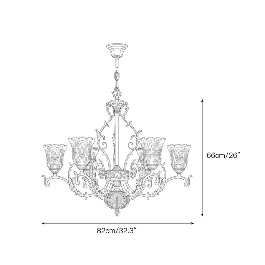 Revival Glass Chandelier – detail 3 — Dimension drawings 1