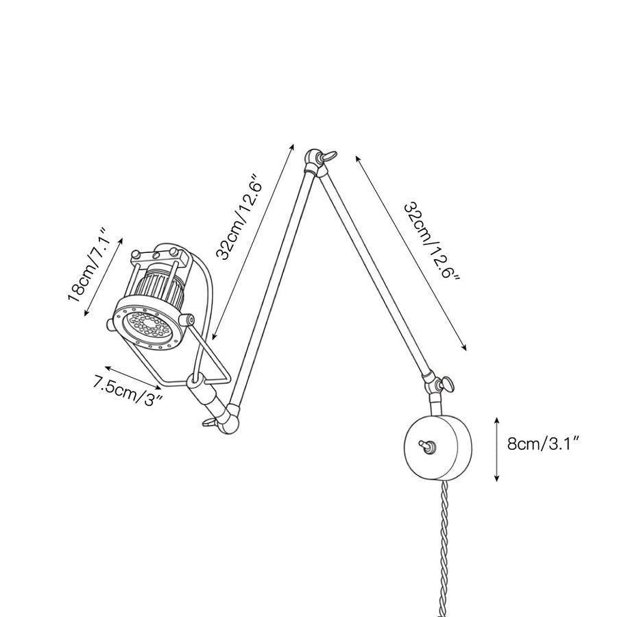 Reznor Plug-in Wall Sconce – detail 3 — Dimension drawings 1