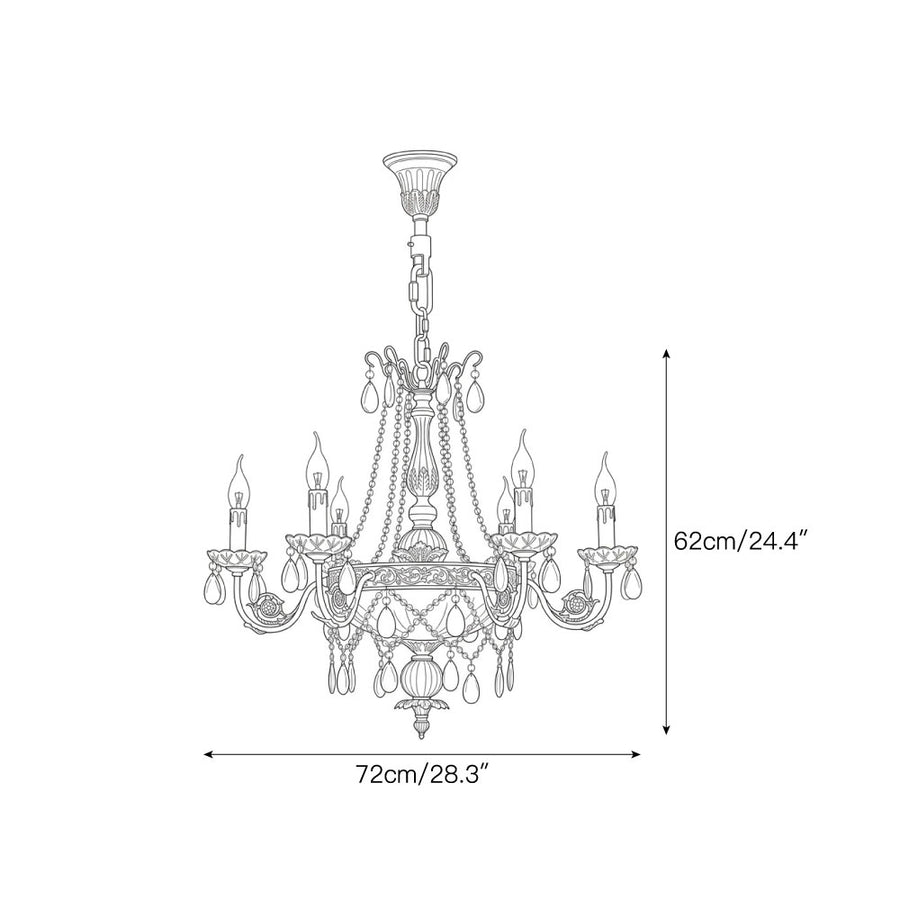 Rochester Crystal Bowl Chandelier — Dimension drawings 1