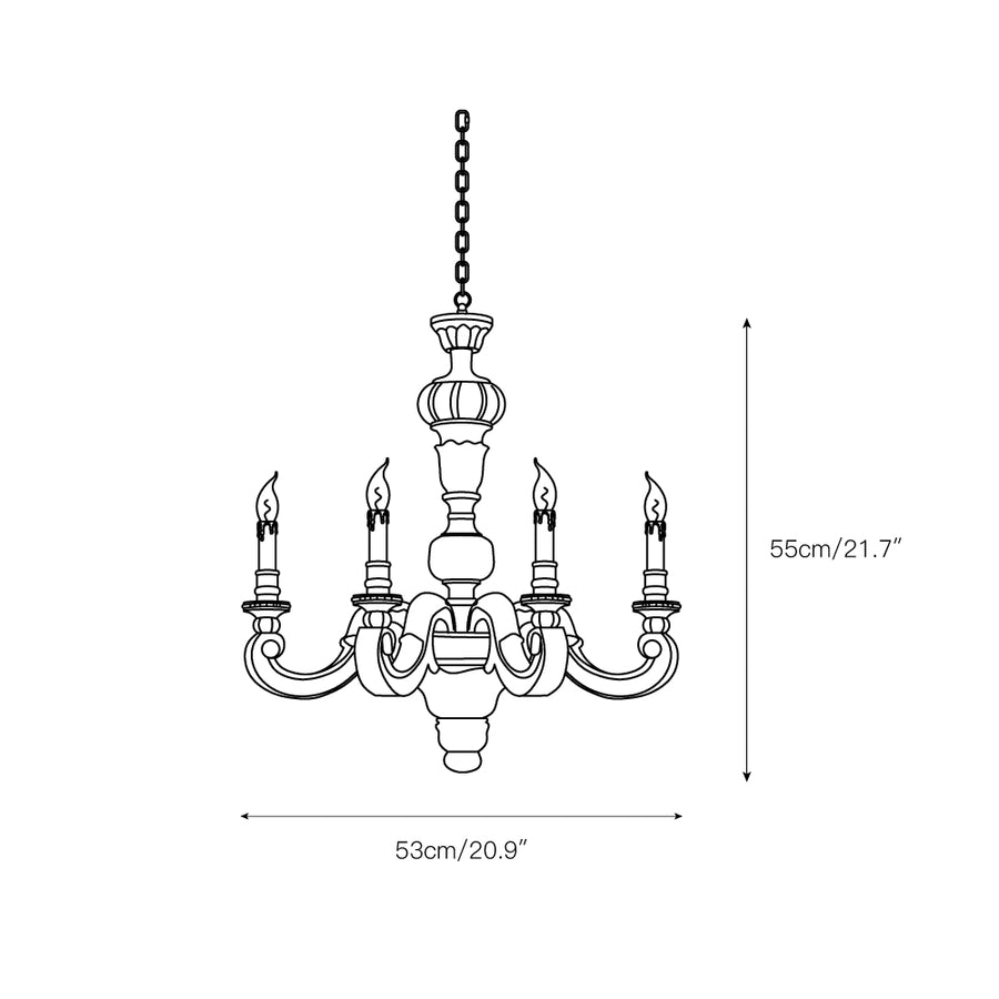 Roman Pillar Chandelier – detail 3 — Dimension drawings 1