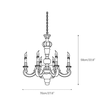 Roman Pillar Chandelier – detail 4 — Dimension drawings 2