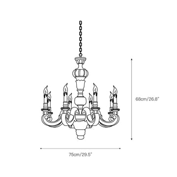 Roman Pillar Chandelier – detail 5 — Dimension drawings 3