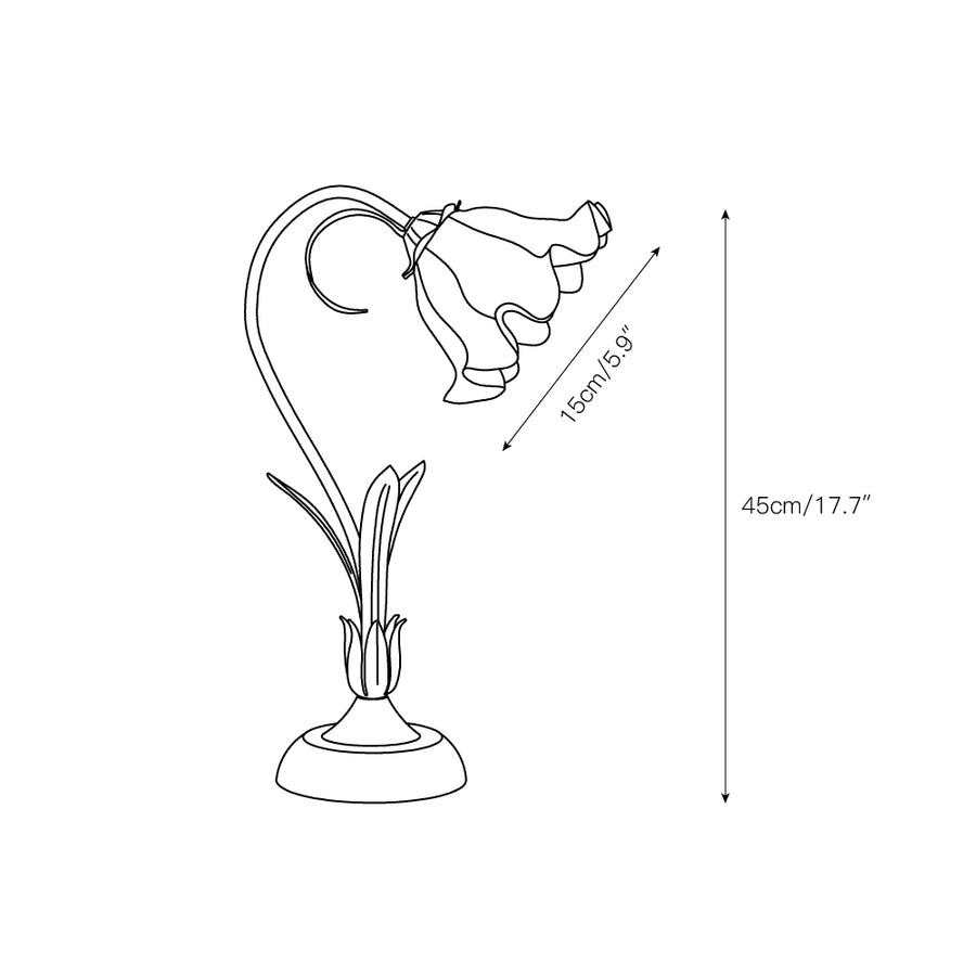 Romantic Flower Table Lamp – detail 4 — Dimension drawings 1
