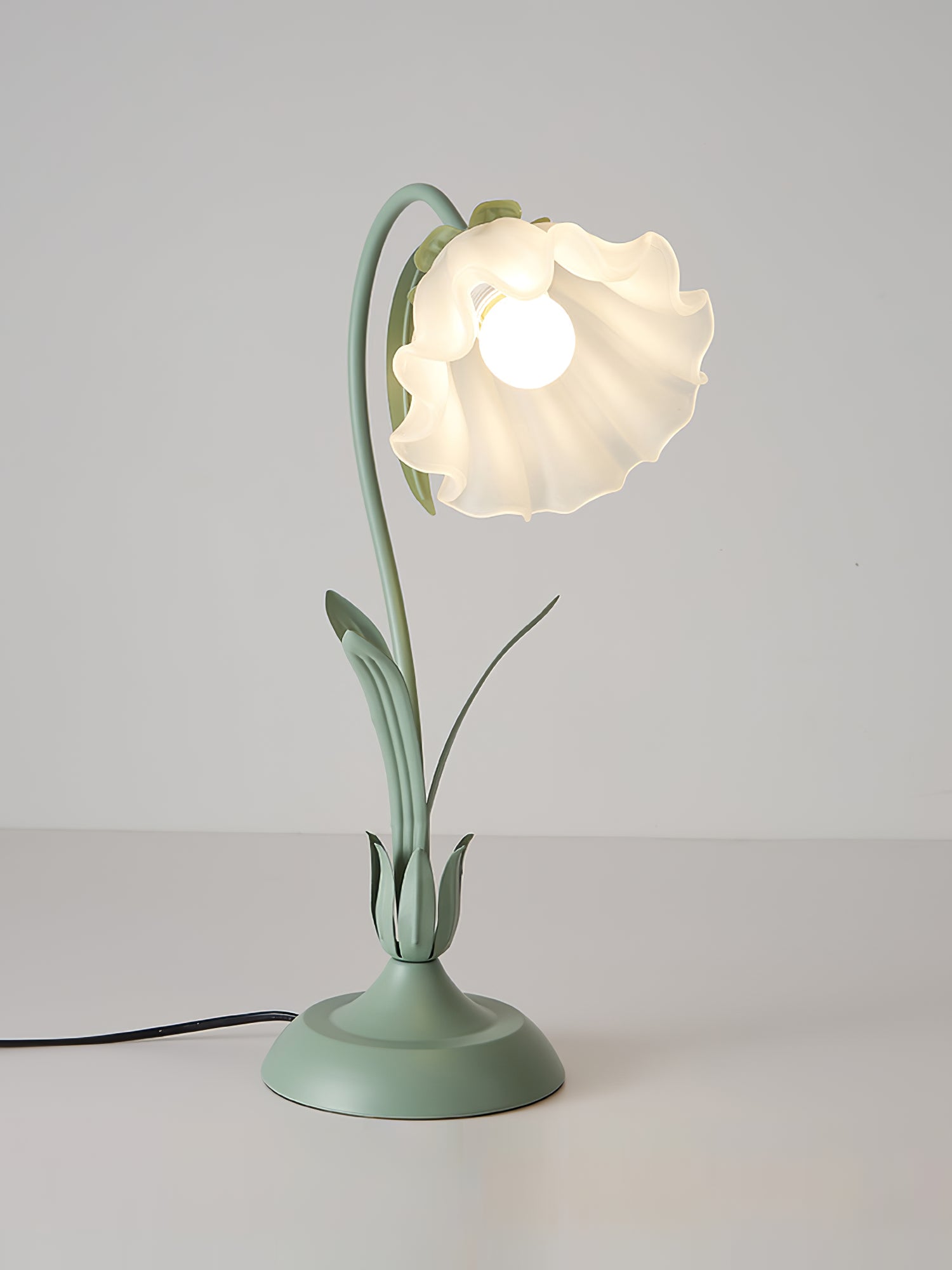 Lampe de table à fleurs romantique