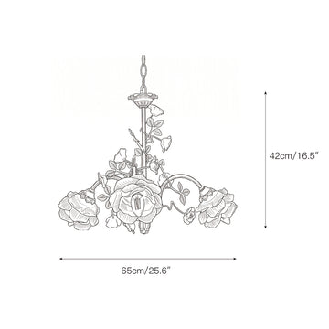 Rosalie Floral Chandelier – detail 3 — Dimension drawings 1