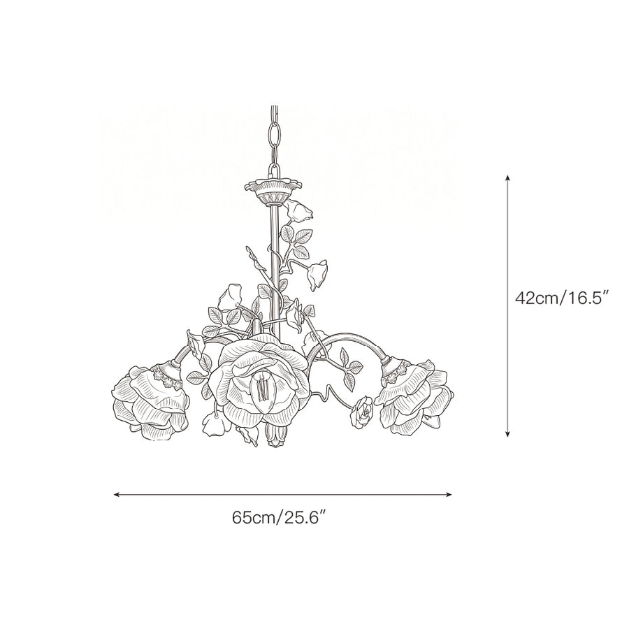 Rosalie Floral Chandelier – detail 3 — Dimension drawings 1
