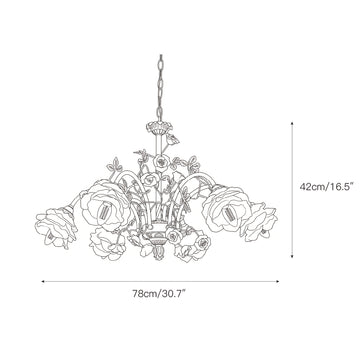 Rosalie Floral Chandelier – detail 4 — Dimension drawings 2