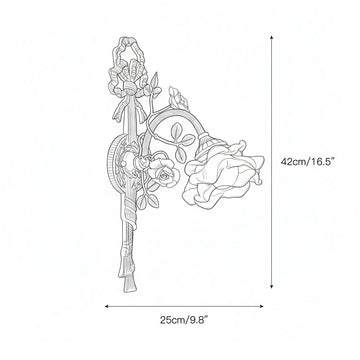 Rosalie Floral Wall Lamp – detail 3 — Dimension drawings 1