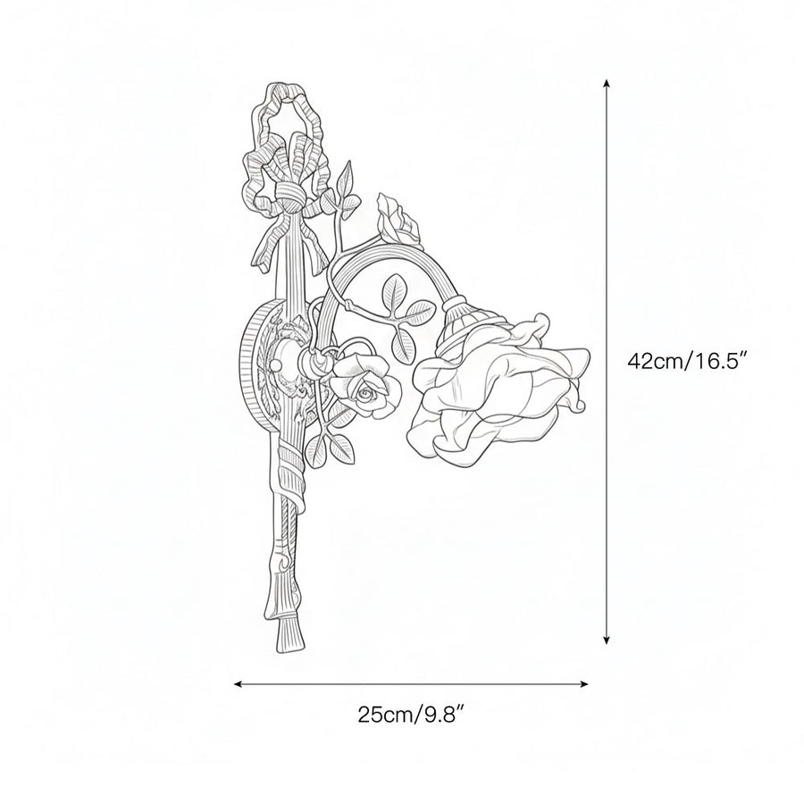 Rosalie Floral Wall Lamp – detail 3 — Dimension drawings 1