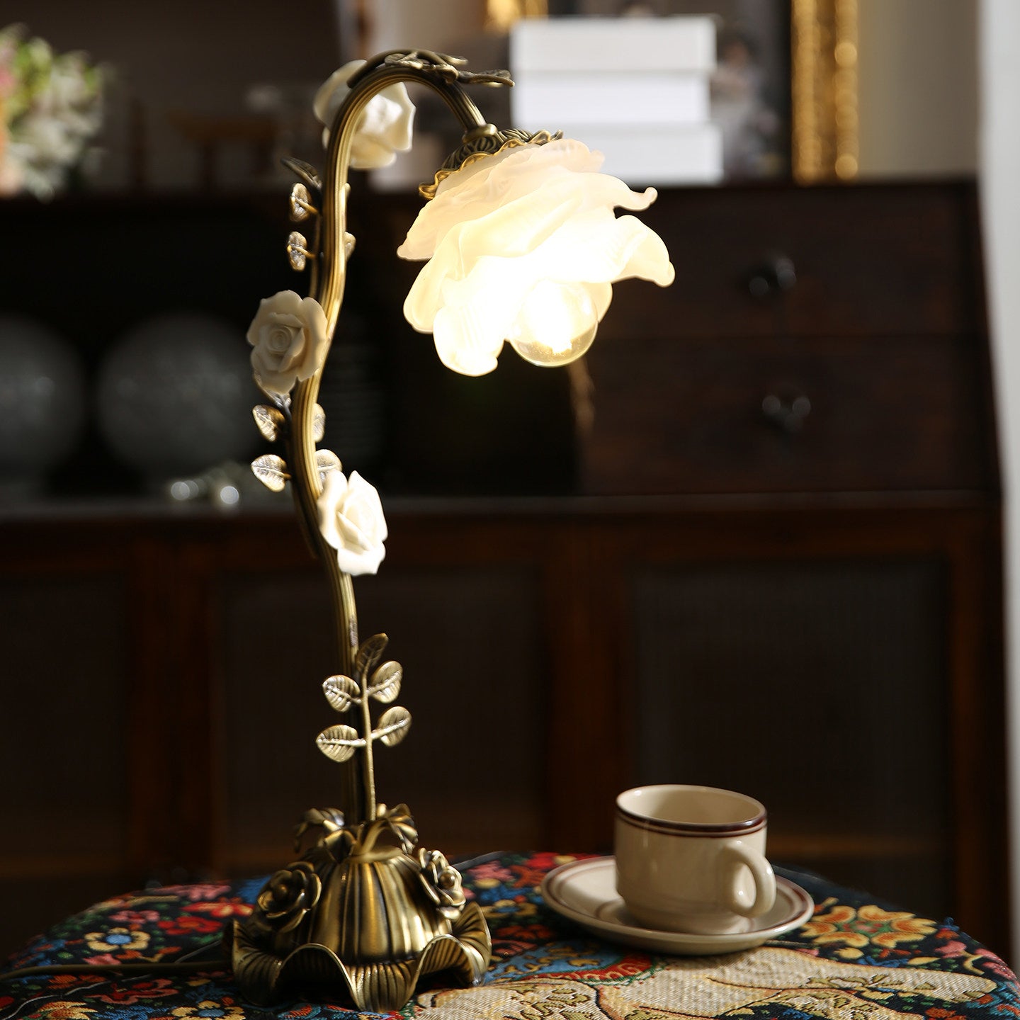 Rosalie Floral Table Lamp