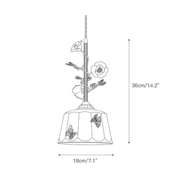 Rosalind Bloom Pendant Lamp – detail 3 — Dimension drawings 1