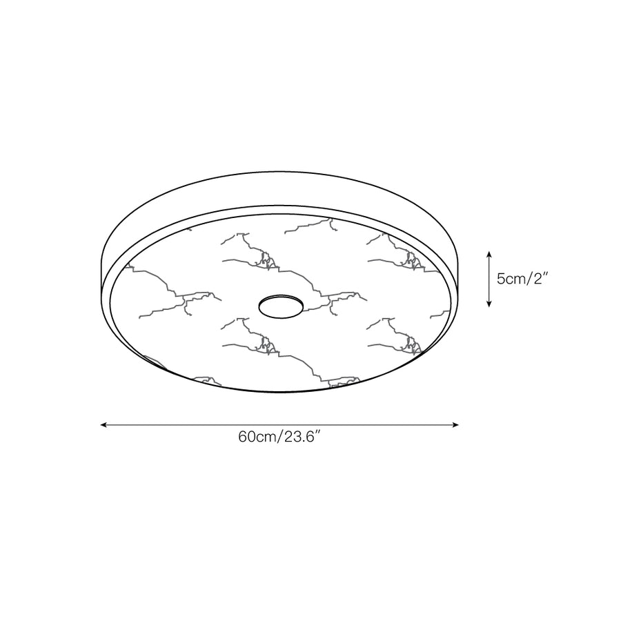 Round Mosaic Alabaster Ceiling Lamp – detail 3 — Dimension drawings 1