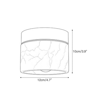 Round Alabaster Semi-Flush Mount – detail 3 — Dimension drawings 1