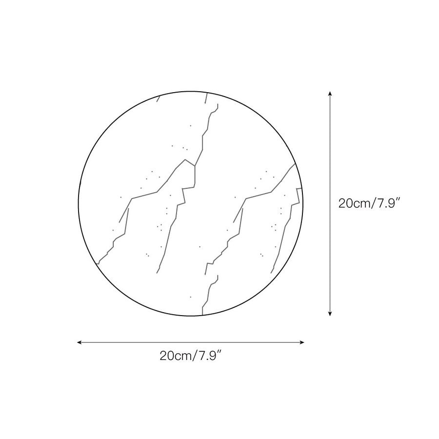 Round White Marble Sconce – detail 3 — Dimension drawings 1