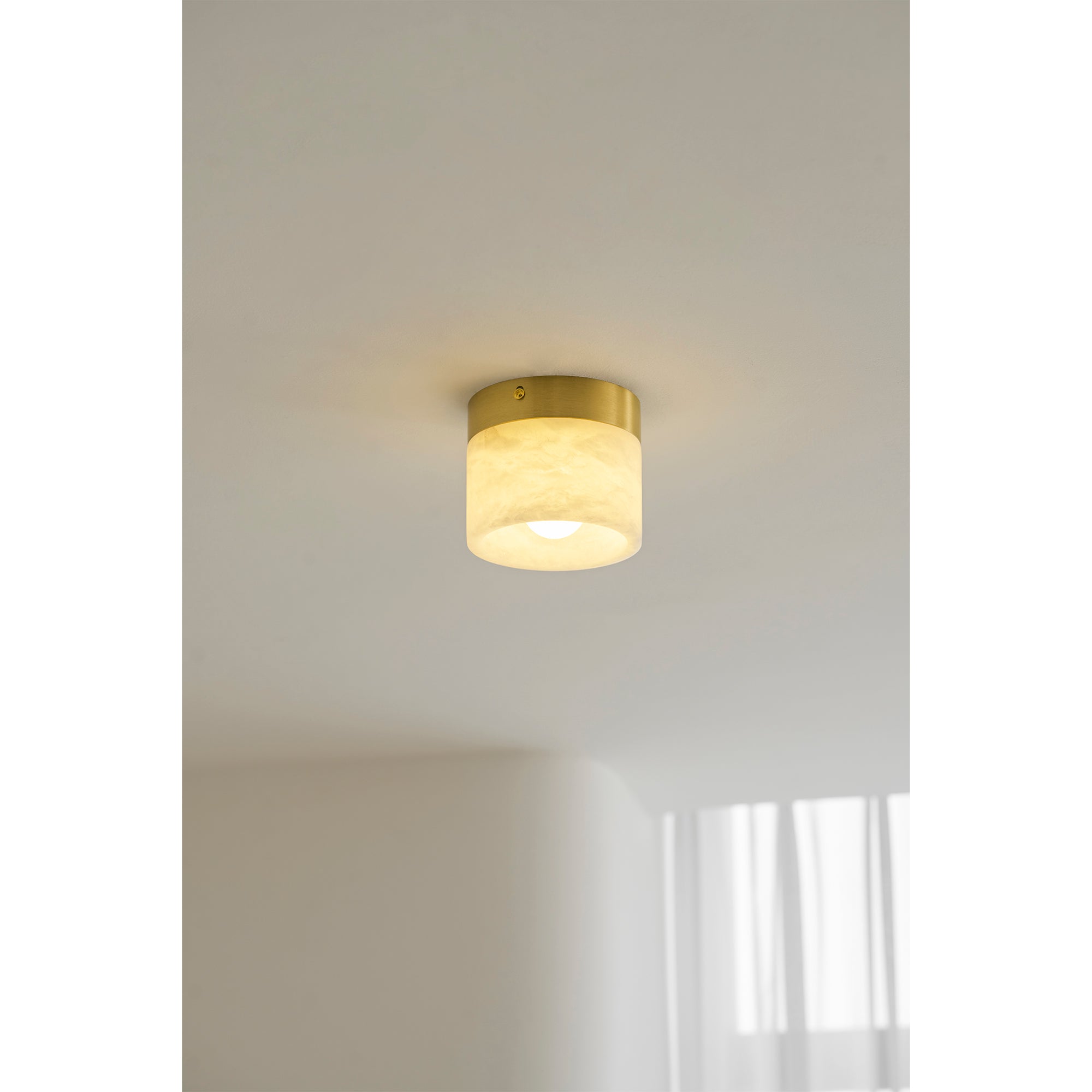Round Alabaster Semi-Flush Mount