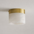 Load image into Gallery viewer, Round Alabaster Semi-Flush Mount
