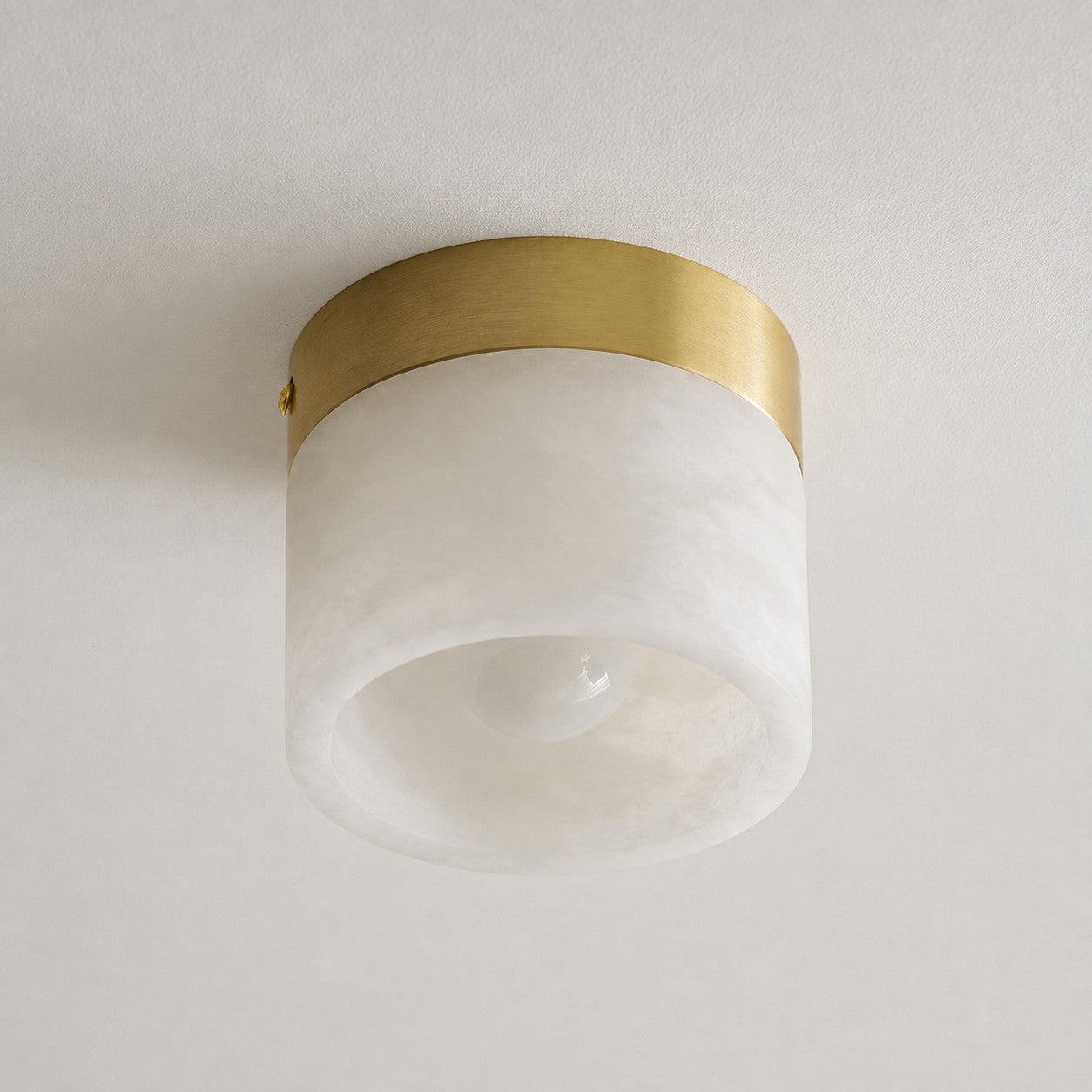 Round Alabaster Semi-Flush Mount