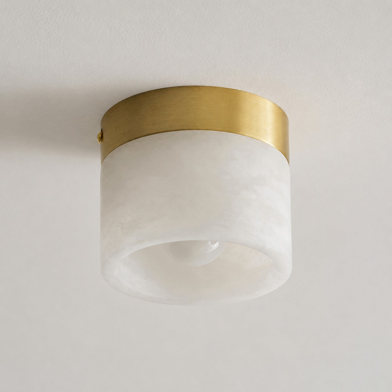 Round Alabaster Semi-Flush Mount