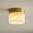 Load image into Gallery viewer, Round Alabaster Semi-Flush Mount
