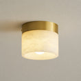Load image into Gallery viewer, Round Alabaster Semi-Flush Mount
