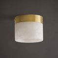 Load image into Gallery viewer, Round Alabaster Semi-Flush Mount
