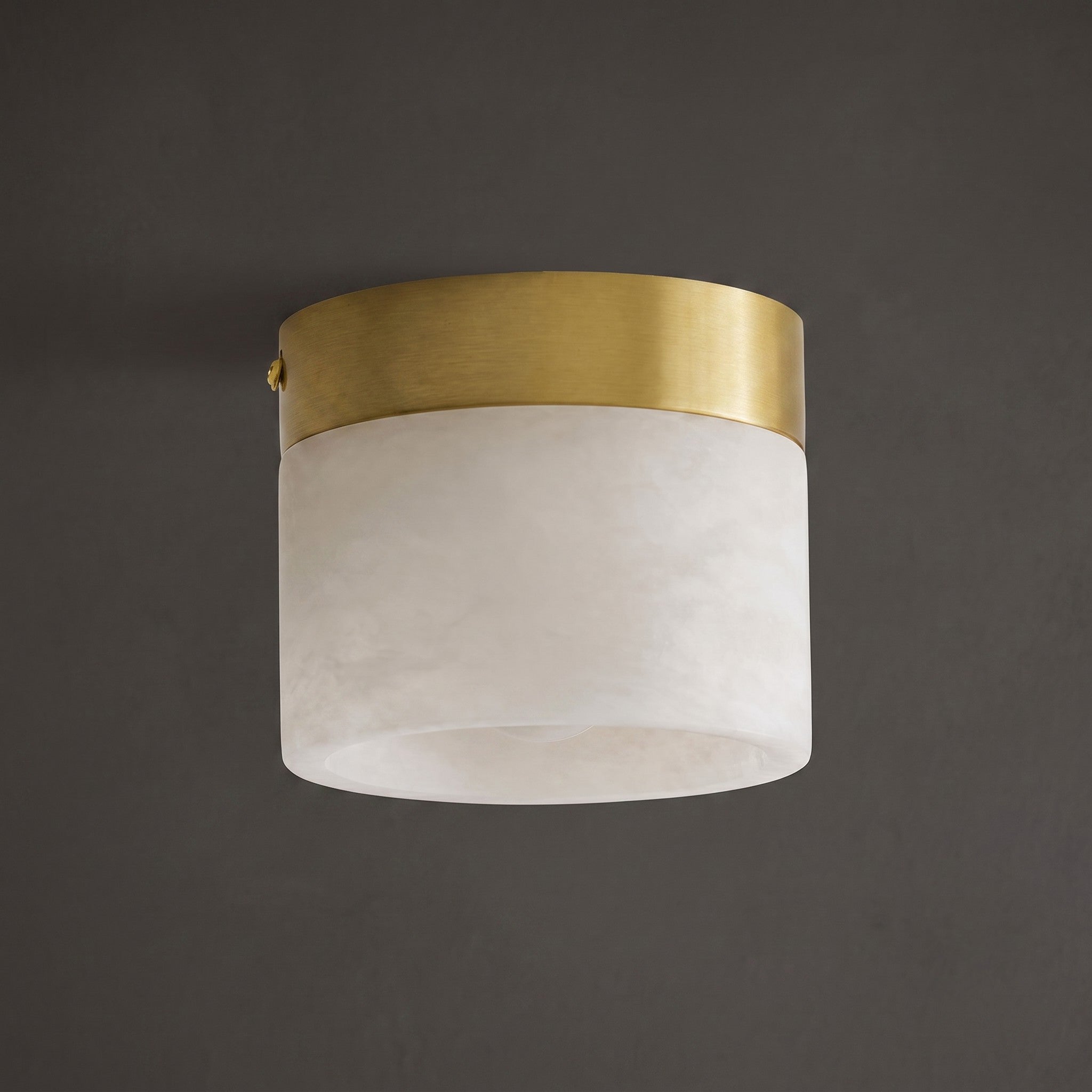 Round Alabaster Semi-Flush Mount