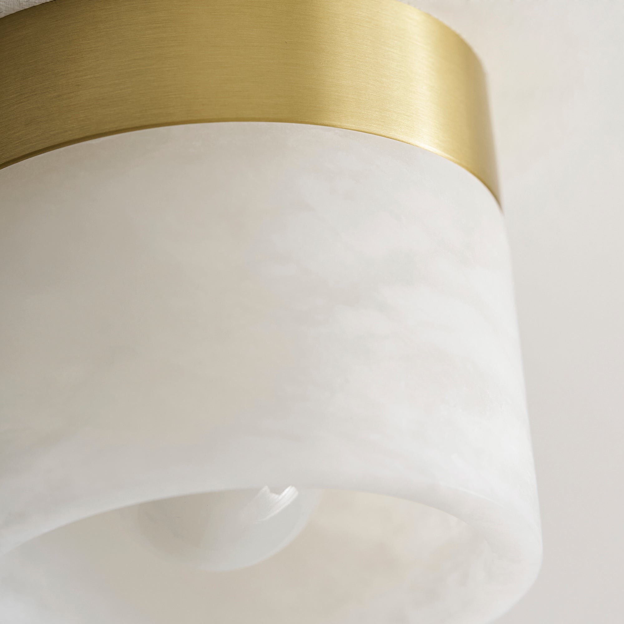 Round Alabaster Semi-Flush Mount