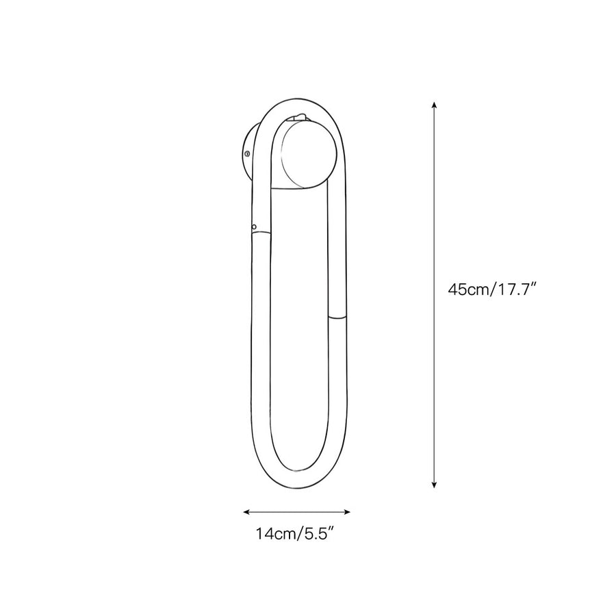 Rudi Loop Wall Lamp – detail 3 — Dimension drawings 1