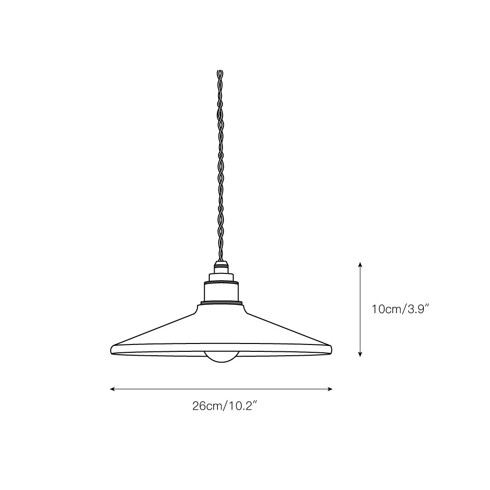 Suspension rustique avec abat-jour soucoupe