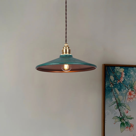 Rustic Saucer Shade Pendant Light