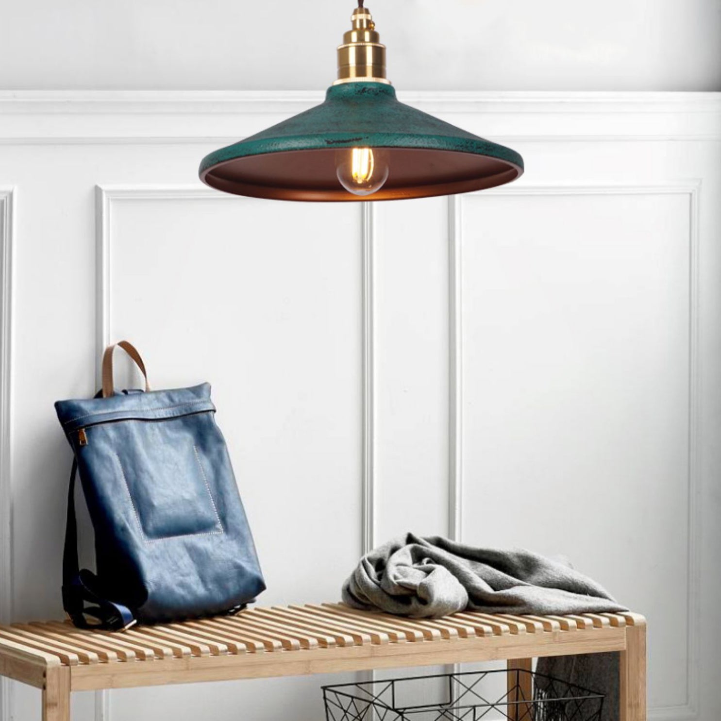 Rustic Saucer Shade Pendant Light