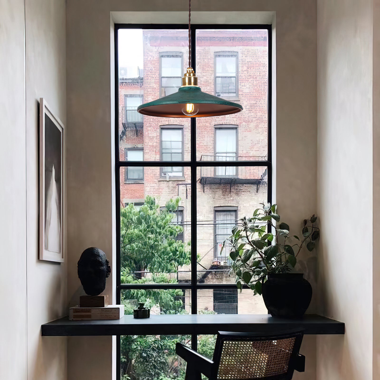 Rustic Saucer Shade Pendant Light