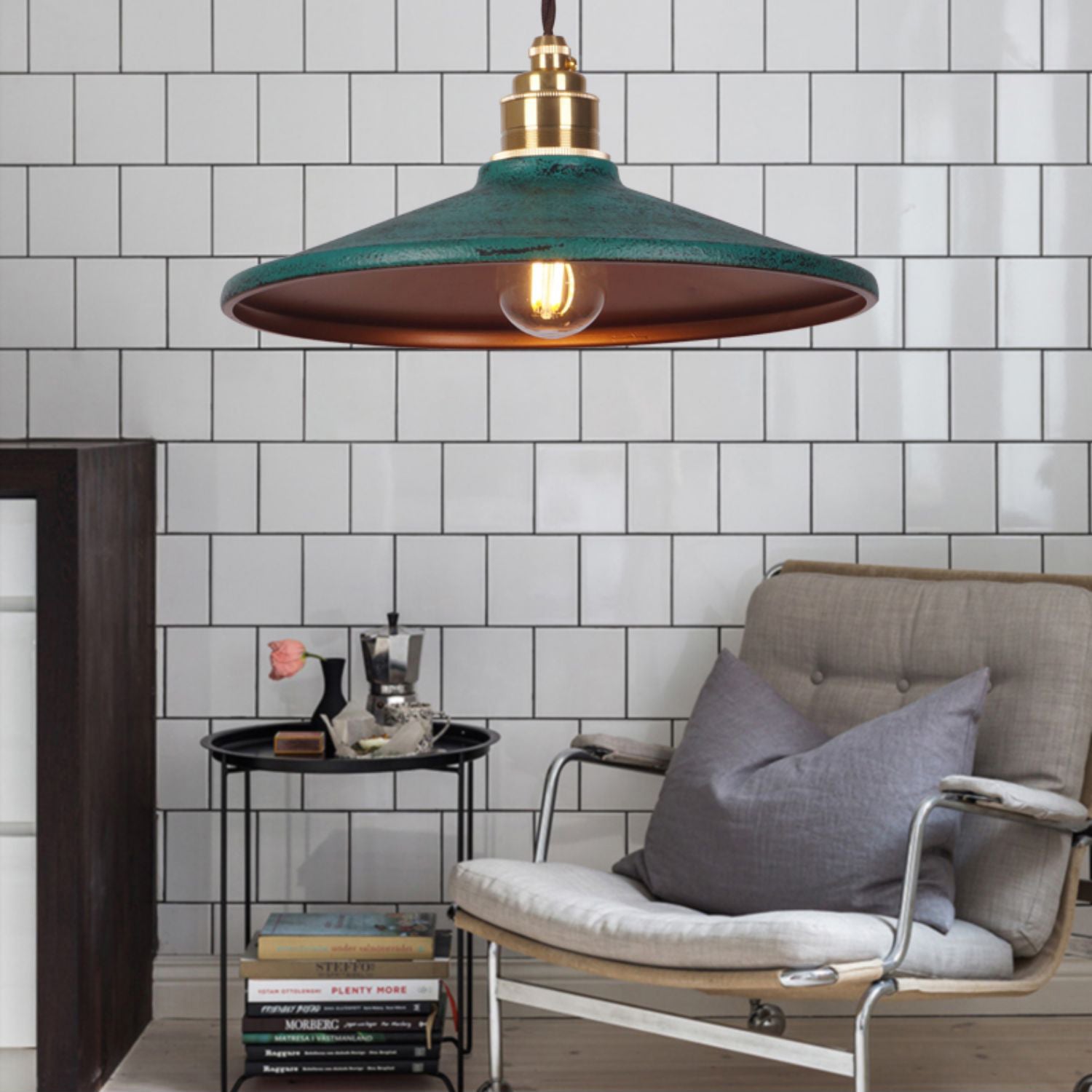 Rustic Saucer Shade Pendant Light