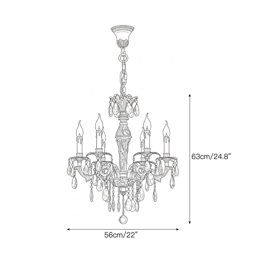 Sabella Crystal Chandelier – detail 3 — Dimension drawings 1