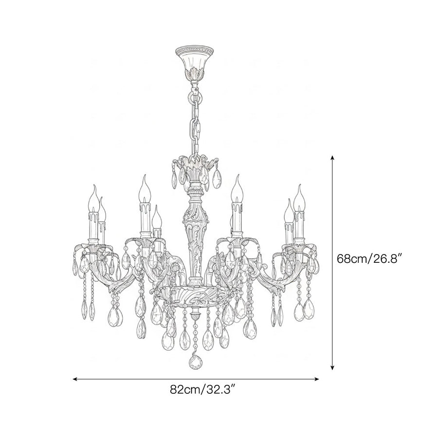 Sabella Crystal Chandelier – detail 4 — Dimension drawings 2