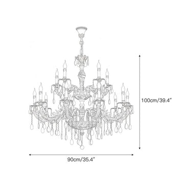 Sabella Crystal Chandelier – detail 5 — Dimension drawings 3