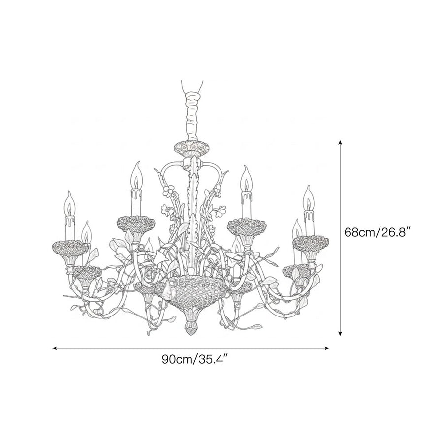 Sabine Flowers Chandelier – detail 4 — Dimension drawings 2