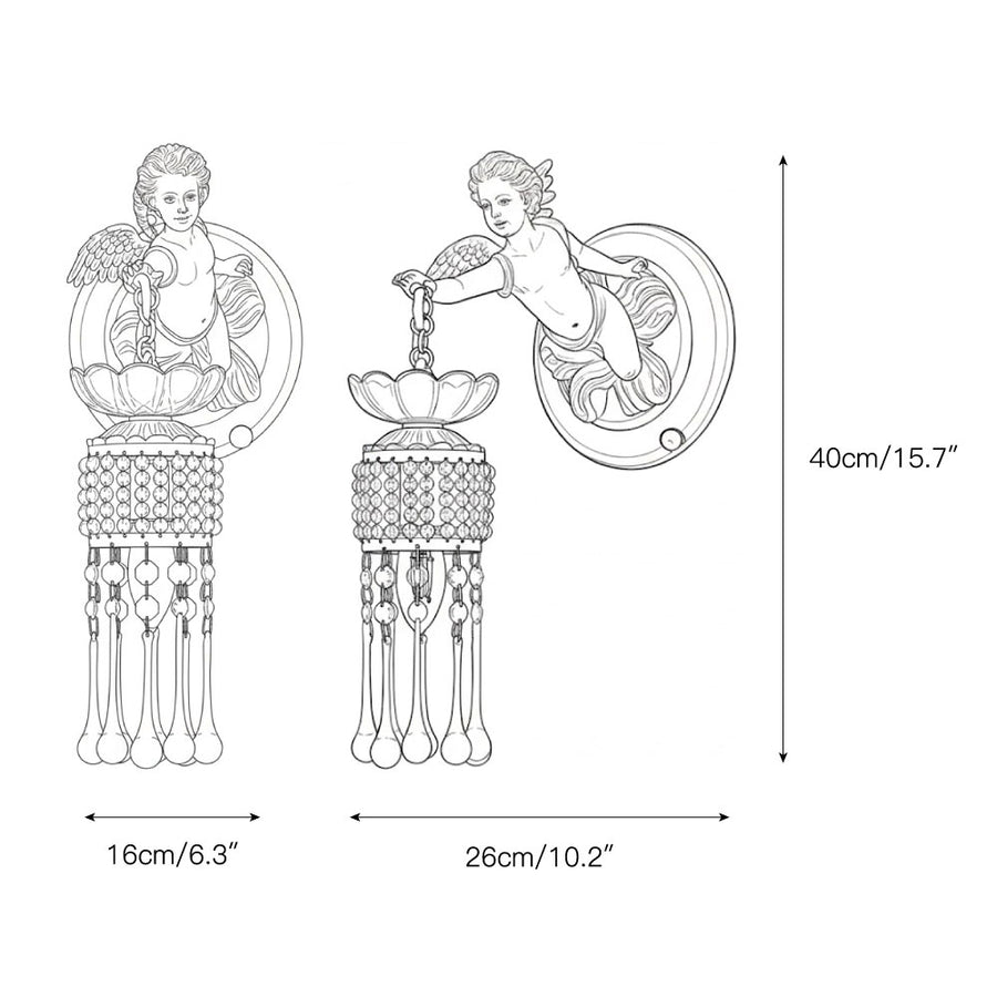 Sabrina Angelic Wall Lamp – detail 5 — Dimension drawings 1