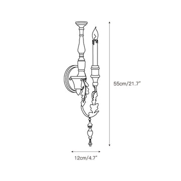 Salento Candle Wall Lamp – detail 3 — Dimension drawings 1