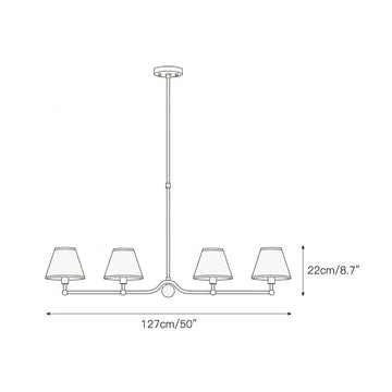 Santiago Linear Pendant Lamp – detail 3 — Dimension drawings 1