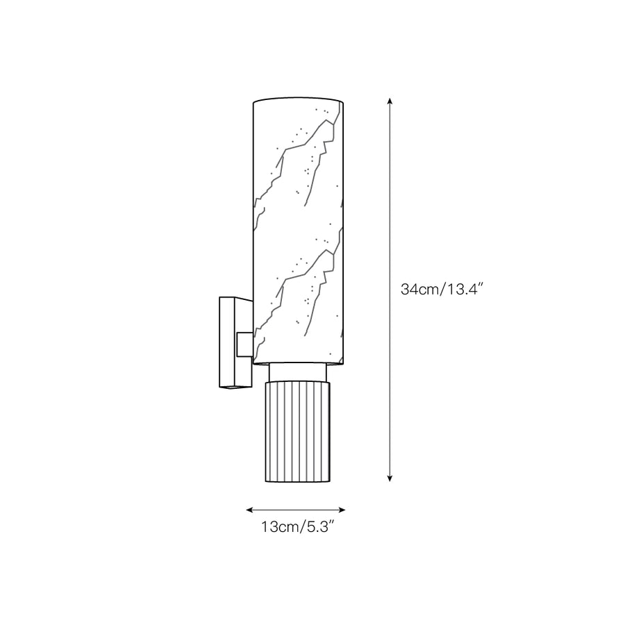 Santorini Alabaster Wall Lamp – detail 3 — Dimension drawings 1