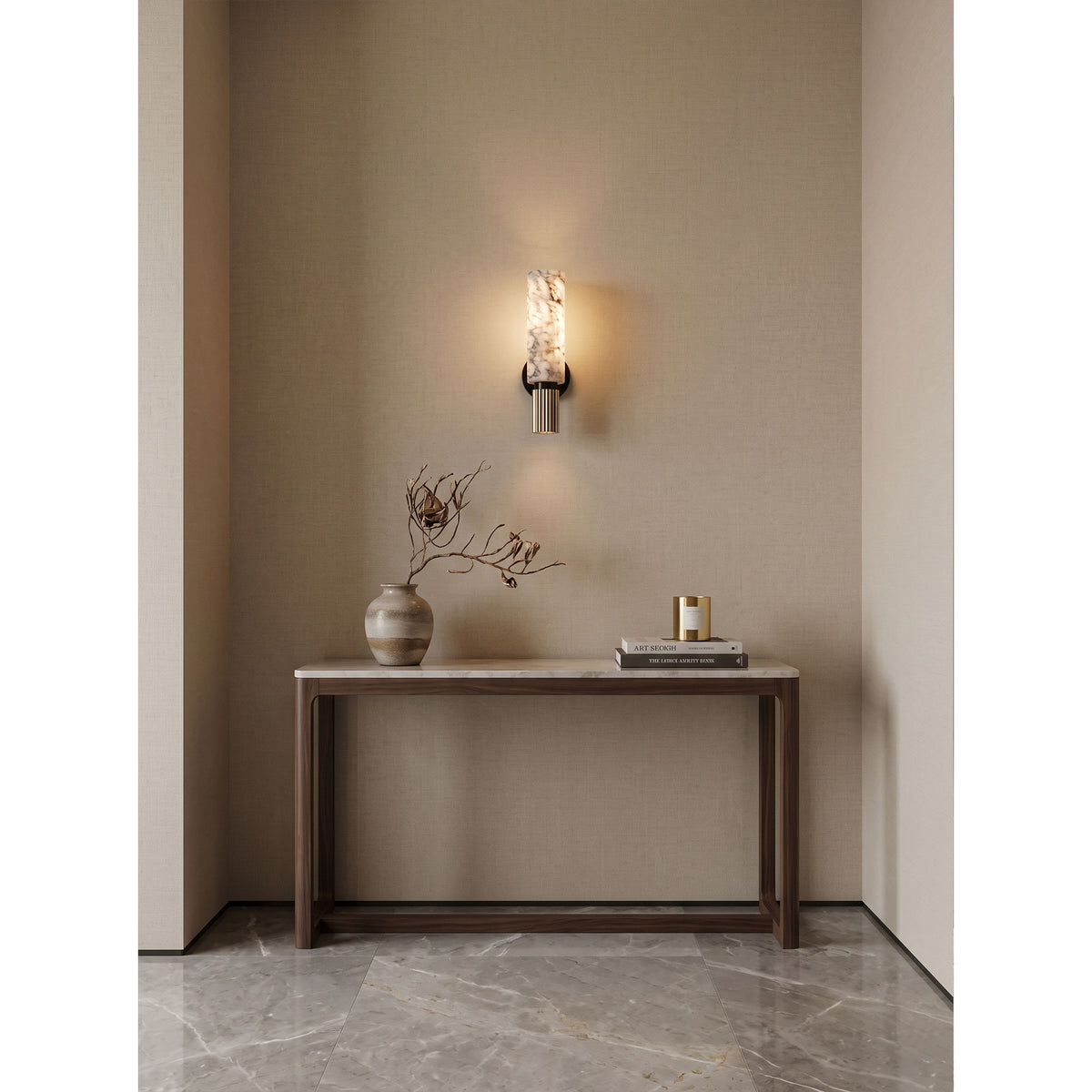 Santorini Alabaster Wandleuchte