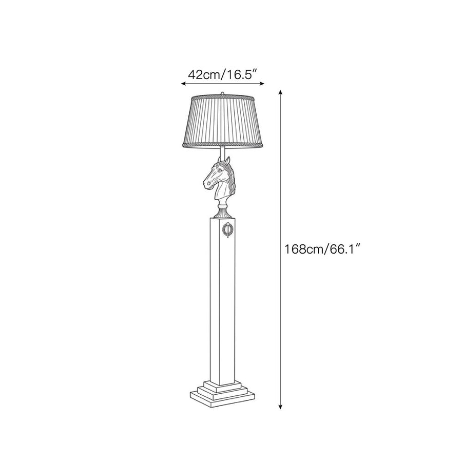 Saratoga Horse Head Floor Lamp — Dimension drawings 1