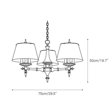 Multi-Arm Brass Candle Chandelier – detail 3 — Dimension drawings 1
