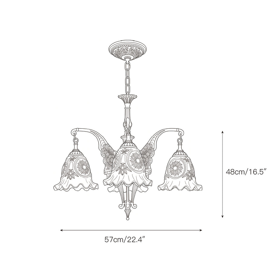 Savannah Bell Chandelier – detail 3 — Dimension drawings 1