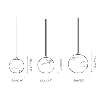 Savina Alabaster Pendant Light – detail 3 — Dimension drawings 1