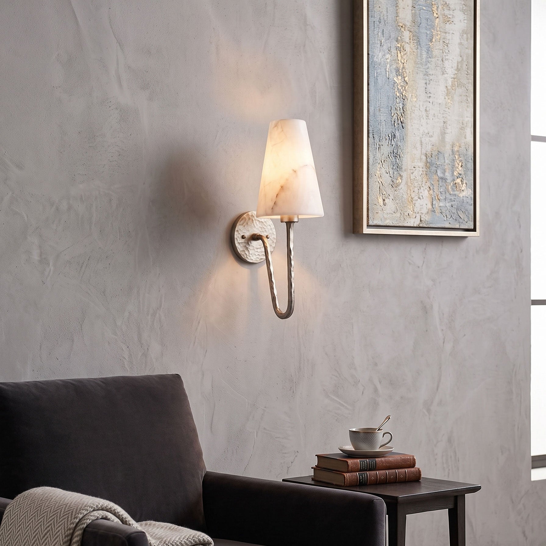 Scoop Alabaster Wall Sconce