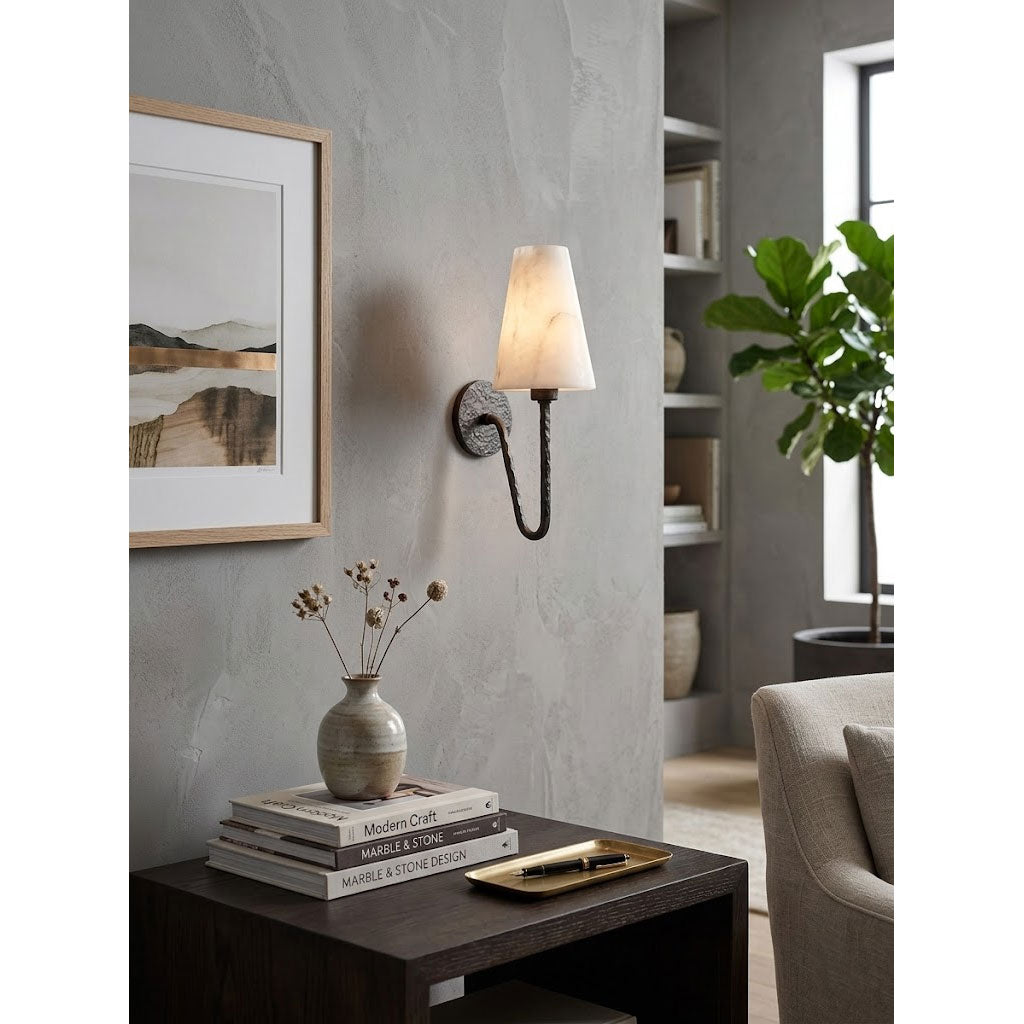 Scoop Alabaster Wall Sconce