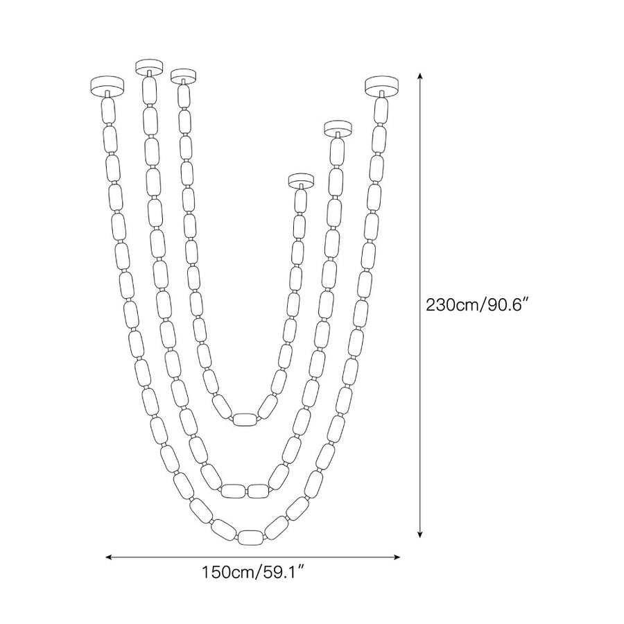 Seravelle Alabaster Chandelier – detail 6 — Dimension drawings 4