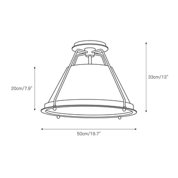 Shelton Flushmount Ceiling Lamp – detail 3 — Dimension drawings 1